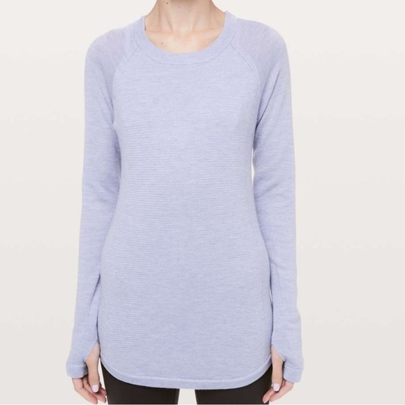 Lululemon Sit In Lotus Sweater Heathered Lilac Women’s size 2 Yoga Travel - Picture 2 of 10